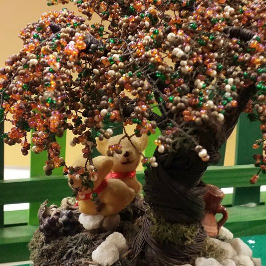 cerbiatti con pianta bonsai da frutta albero perline rocailles di conteria beads