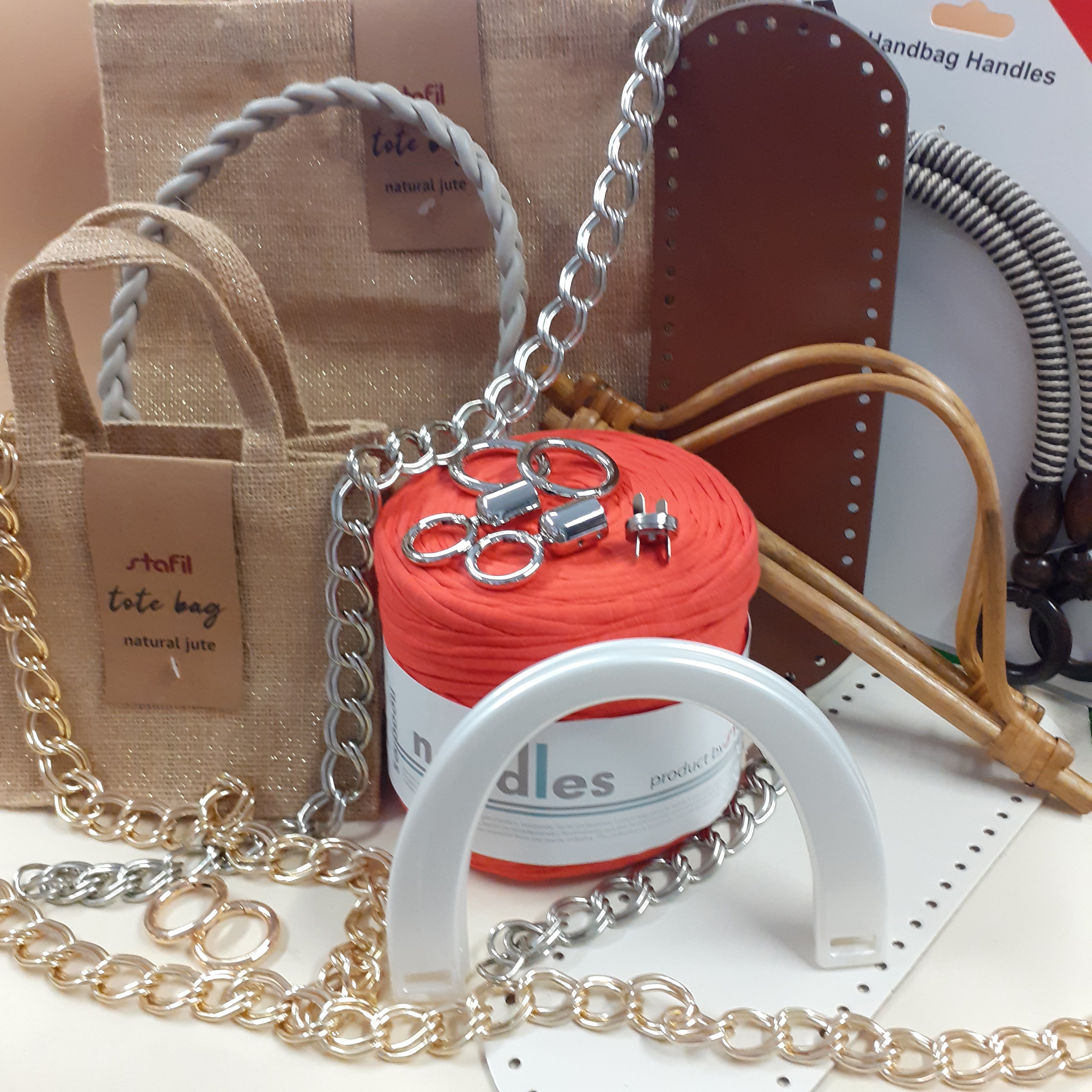 Kit Accessori Borse Uncinetto 8 Pezzi - Reti Plastiche, Cerniere E Decorazioni Per Creazioni Fai Da Te - Foto 11