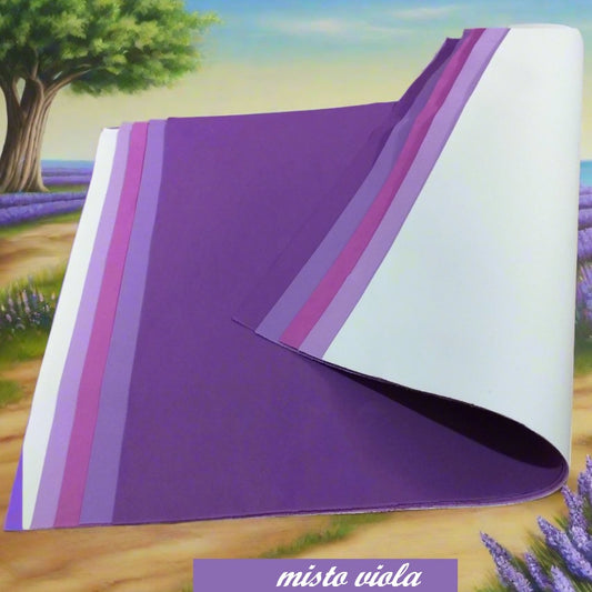 misto viola gomma crepla colori pastello chiaro scuro assortiti fommy carta eva foam mousse uso lavoretti creativi pasquali fiori lavanda violette glicine