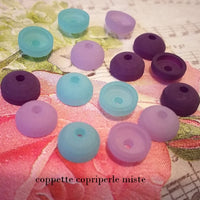 coppette copri-perle accessori creare ciondoli componenti in acrilico per perline mix colori turchese lilla viola