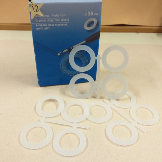 diametro 36 mm anellini cerchietti crochet facile anelli uncinetto plastica da rivestire per borse lavoro maglia collana prym hakelring rings anneaux pour crocheter