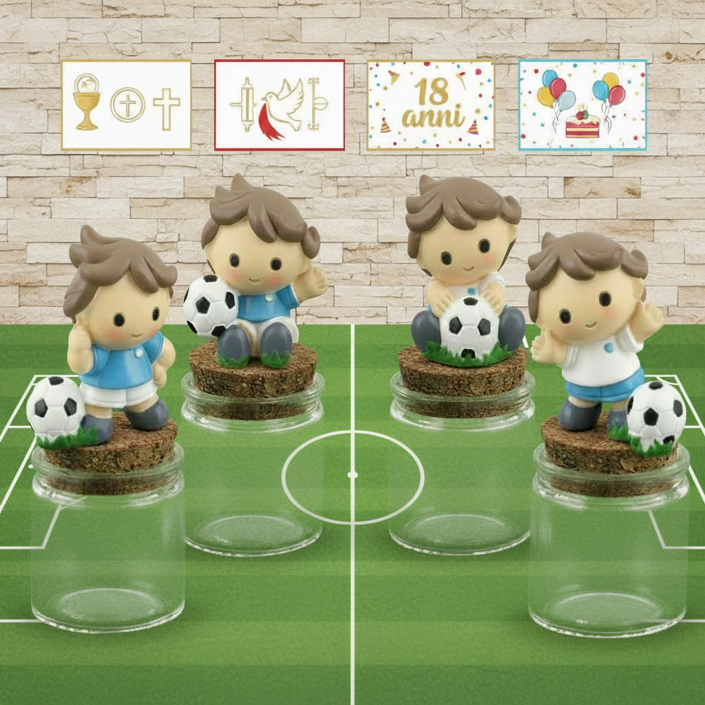 20 x Porta confetti in plexiglass a scatolina con legnetto a forma di calciatore + incisione, bomboniere tema calcio comunione maschio (Con Personalizzazione-con confezione rossa 20 x Porta confetti in plexiglass a scatolina con legnetto a forma di calciatore + incisione, bomboniere tema calcio comunione maschio (Con Personalizzazione-con confezione rossa