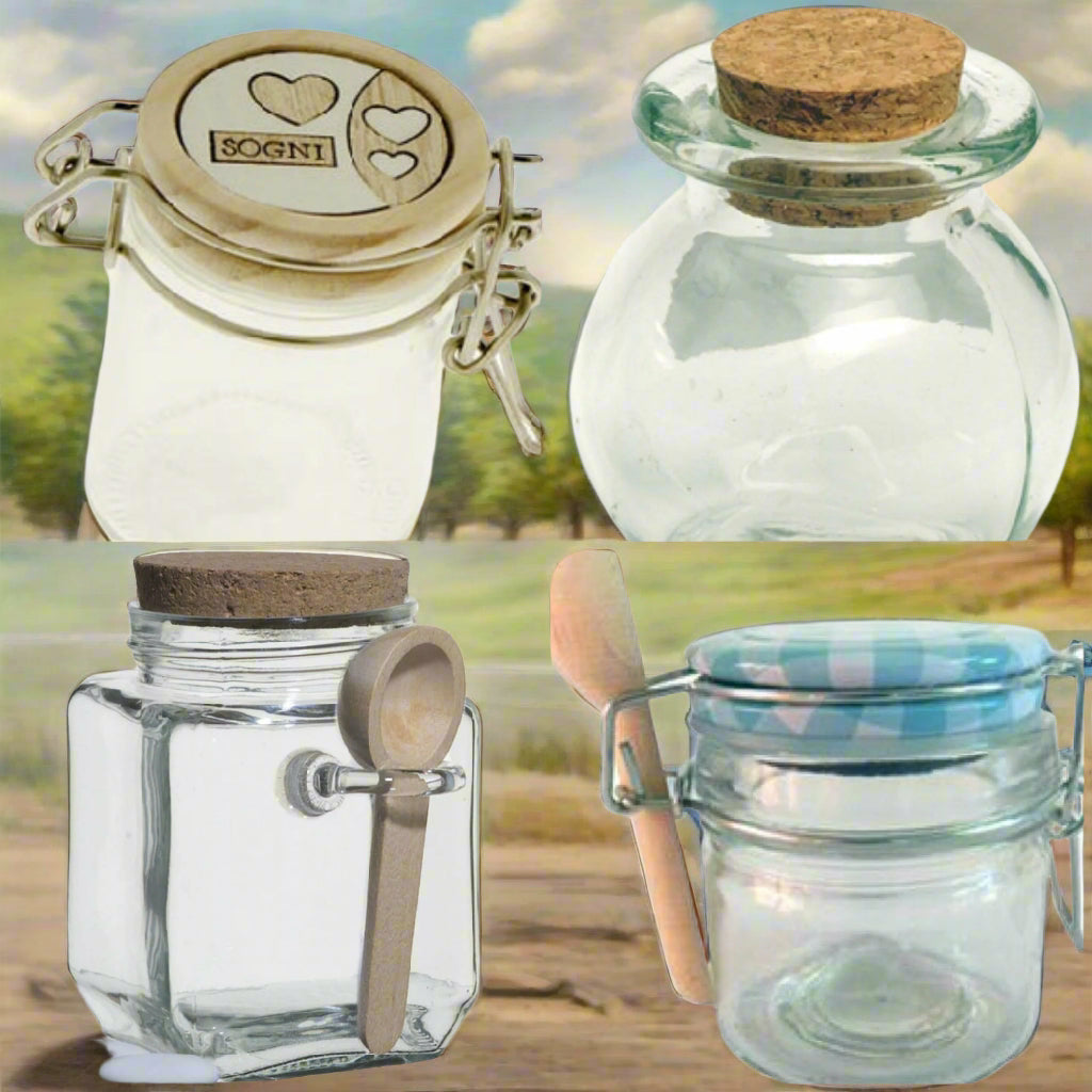 36x Barattoli Bomboniera Confettata In Vetro Quadro Quadrato Con Sughero 4cm Bom - Foto 9