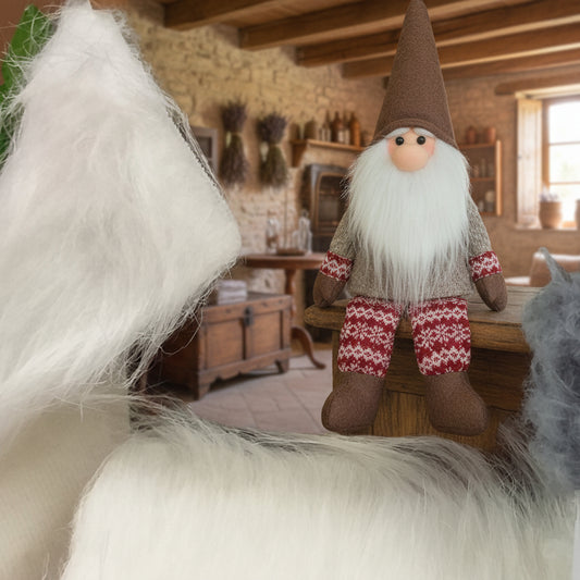 barba bianca pellicciotto sintetico ecologico stoffa tessuto peluche lungo fai da te gnomi natalizi elfetti del bosco folletti della neve nordici pupazzi babbo natale
