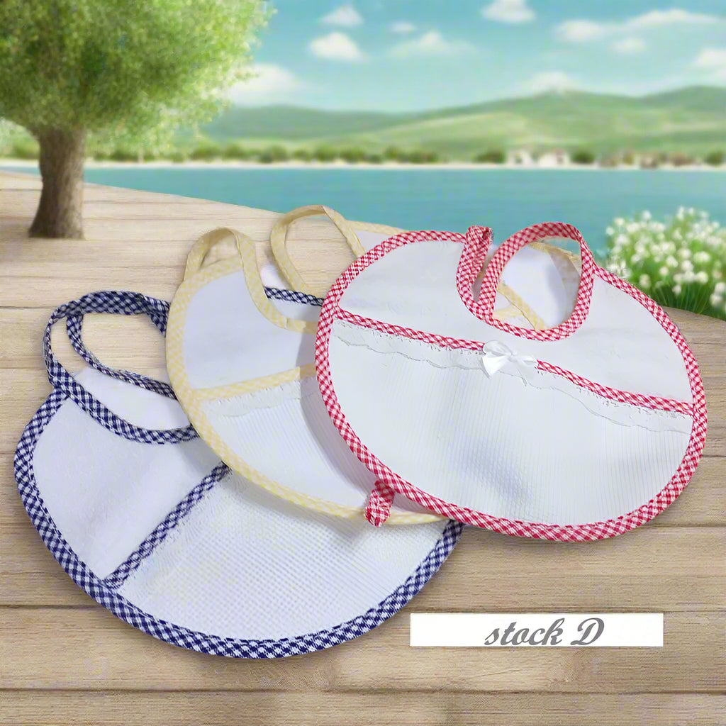 stock blu giallo rosso offerta vendita online bavaglini bambini neonati bebè baby maschietto economici cotone spugna disegni bavette tela aida ricamo e punto croce da ricamare