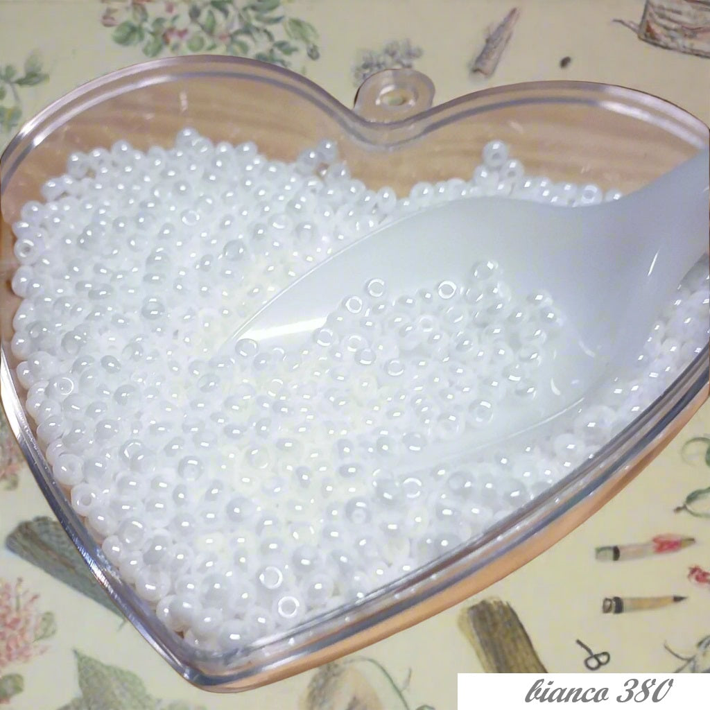 bianco perlato perline vetro conteria rocailles beads per fiori Venezia Murano piantine bonsai alberelli di perle bigiotteria gioielli bijoux