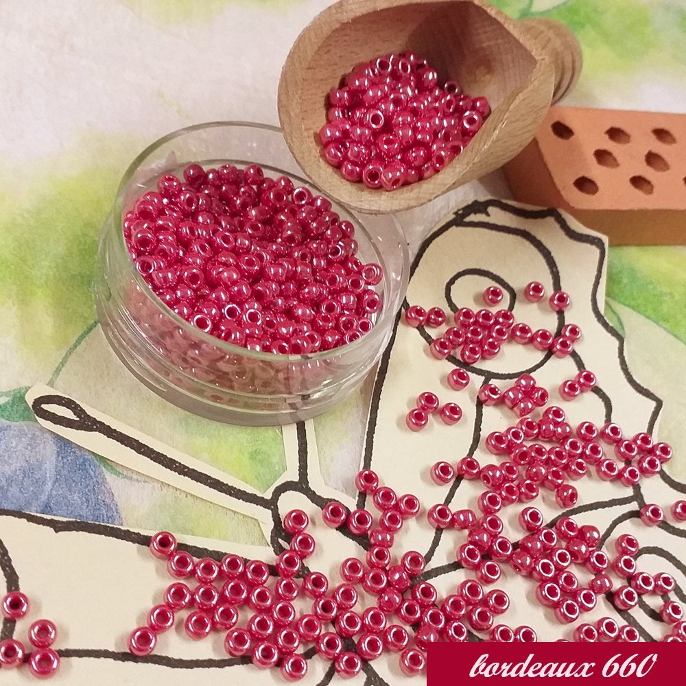 bordeaux 660 colore vetro perline conteria rocailles perlate da acquistare on-line per creazioni fiori bonsai bigiotteria bijoux composizioni floreali piantina fiori veneziani