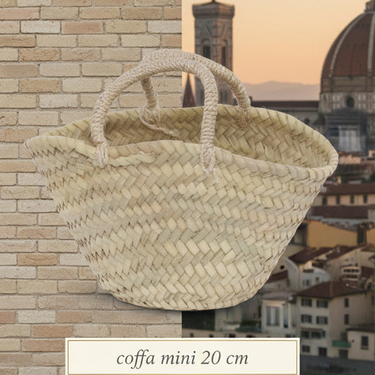 mini coffa 20 cm manici simil-cuoio borsa per spiaggia mare cerimonia estiva di paglia palma da decorare con applicazioni passamaneria rivestire tessuto uncinetto rafia fiori crochet