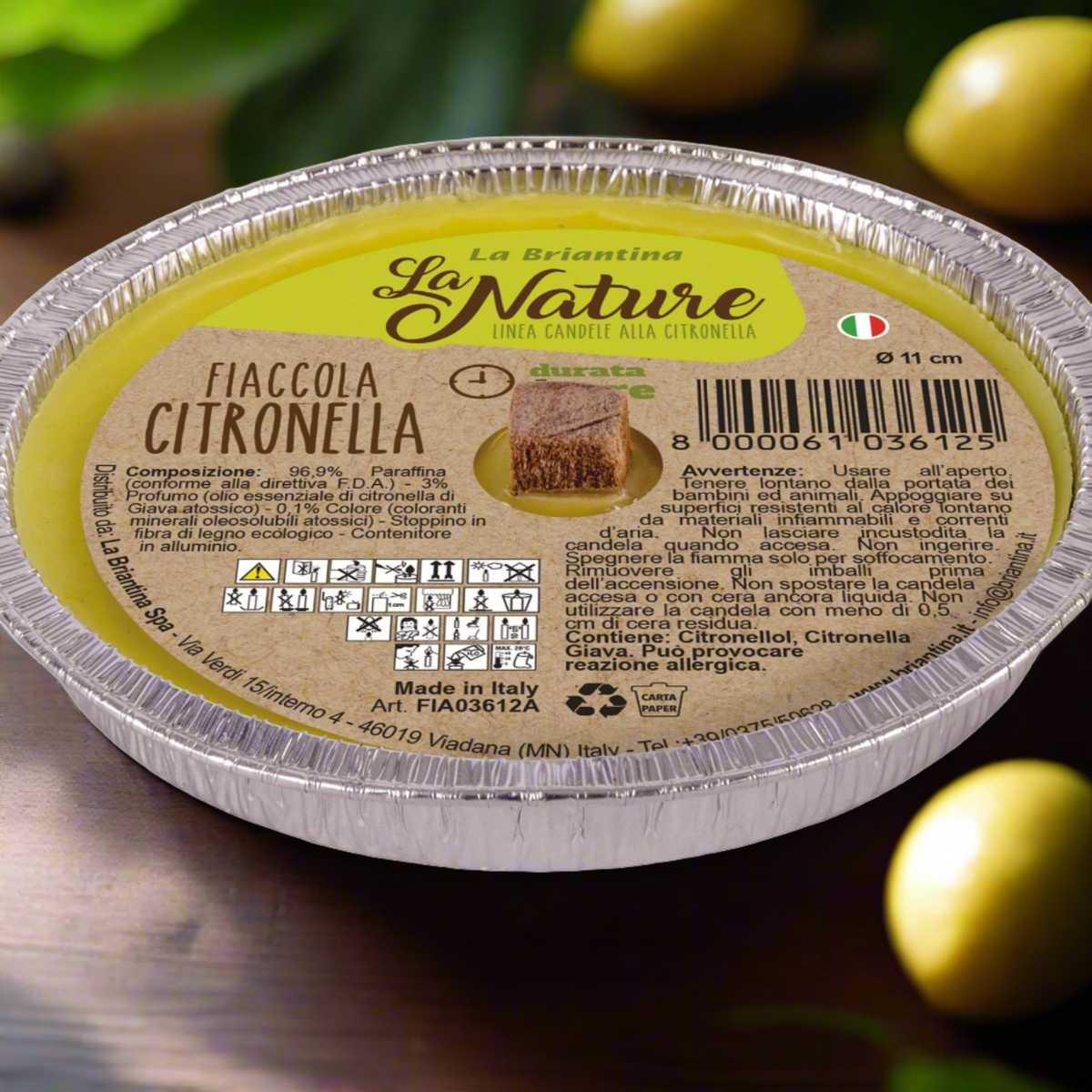 Candela Alla Citronella Zig Zag - Fiaccola In Alluminio, Diametro 14 Cm, Durata 6 Ore, Made In Italy - Foto 10