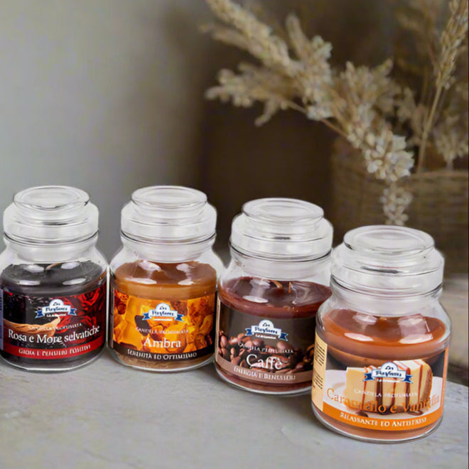 frutti rossi lavanda rosa more selvatiche ambra caffè caramello vaniglia candele profumate La Briantina aromaterapia colori profumi giare di vetro piccole idee da regalare bomboniere matrimonio ricordini particolari originali