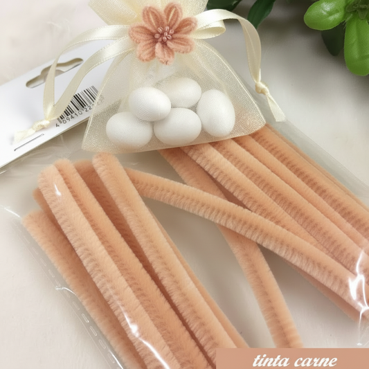 colore carne fili di ciniglia uso creare lavoretti pasquali bambini braccia angioletti bamboline lettere alfabeto scritte scovolini decorativi bastoncini ferro animato modellabili anima metallo arts craft