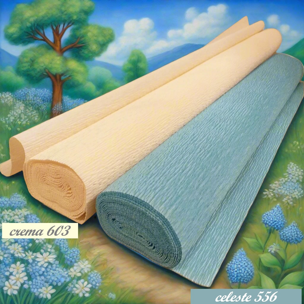 celeste baby 556 crema chiaro 603 colori Carta crespa 180 g pesante spessa colorata per fiori grandi giganti composizioni floreali e lavoretti bambini packaging bomboniere centrotavola pasquale