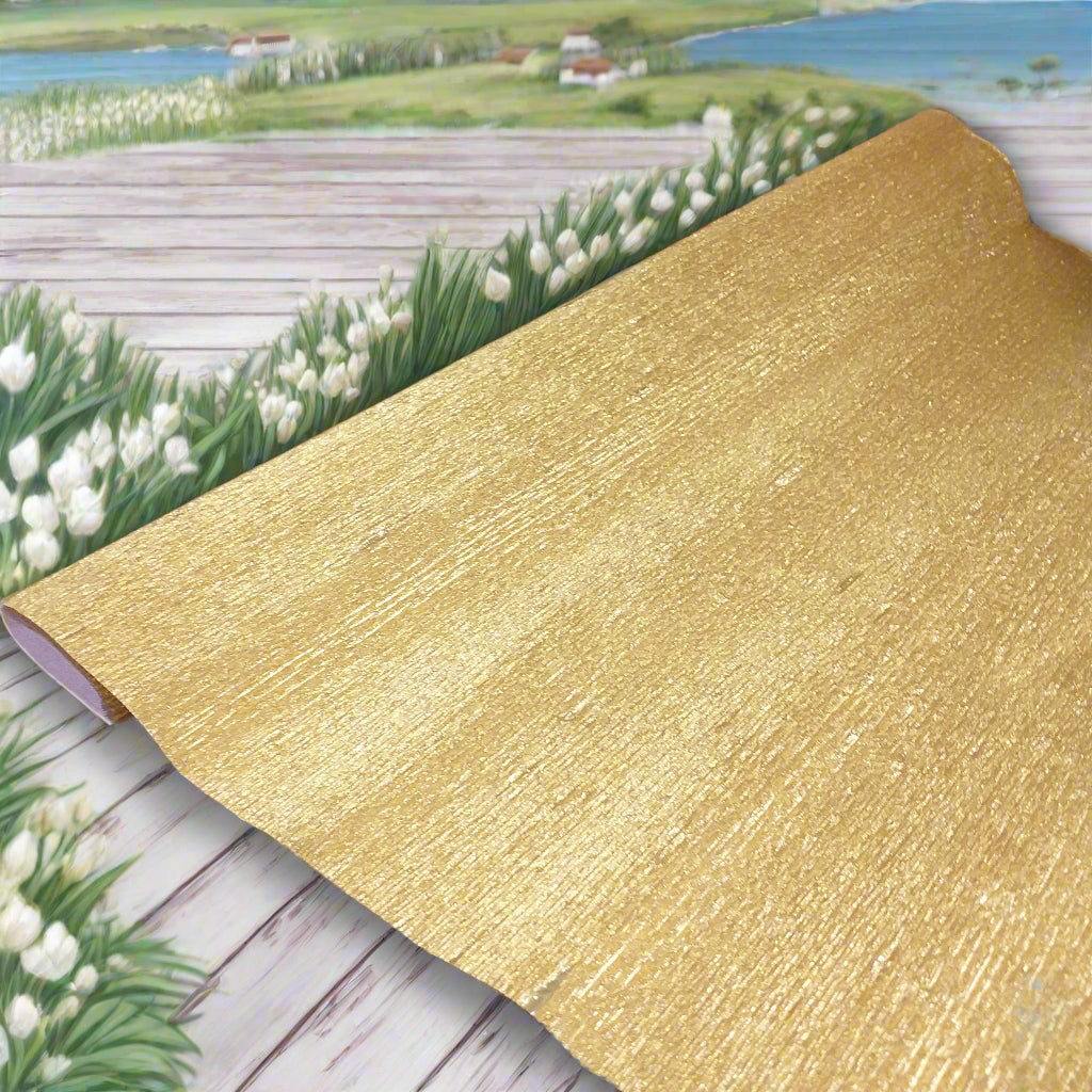 metallizzato oro dorato negozio colori carta crespa 60 g per fiori foglie lavori decorazioni stella di Natale allestimento Presepe vetrinistica packaging confezioni regalo e bomboniere fai da te creativo