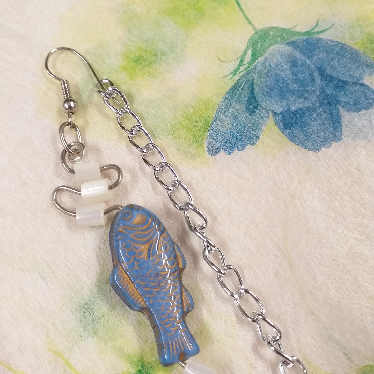 creare orecchini pesce bigiotteria wire con catena gioielli bijoux perline catenella leggera da 5 mm per anellino maglina non saldata