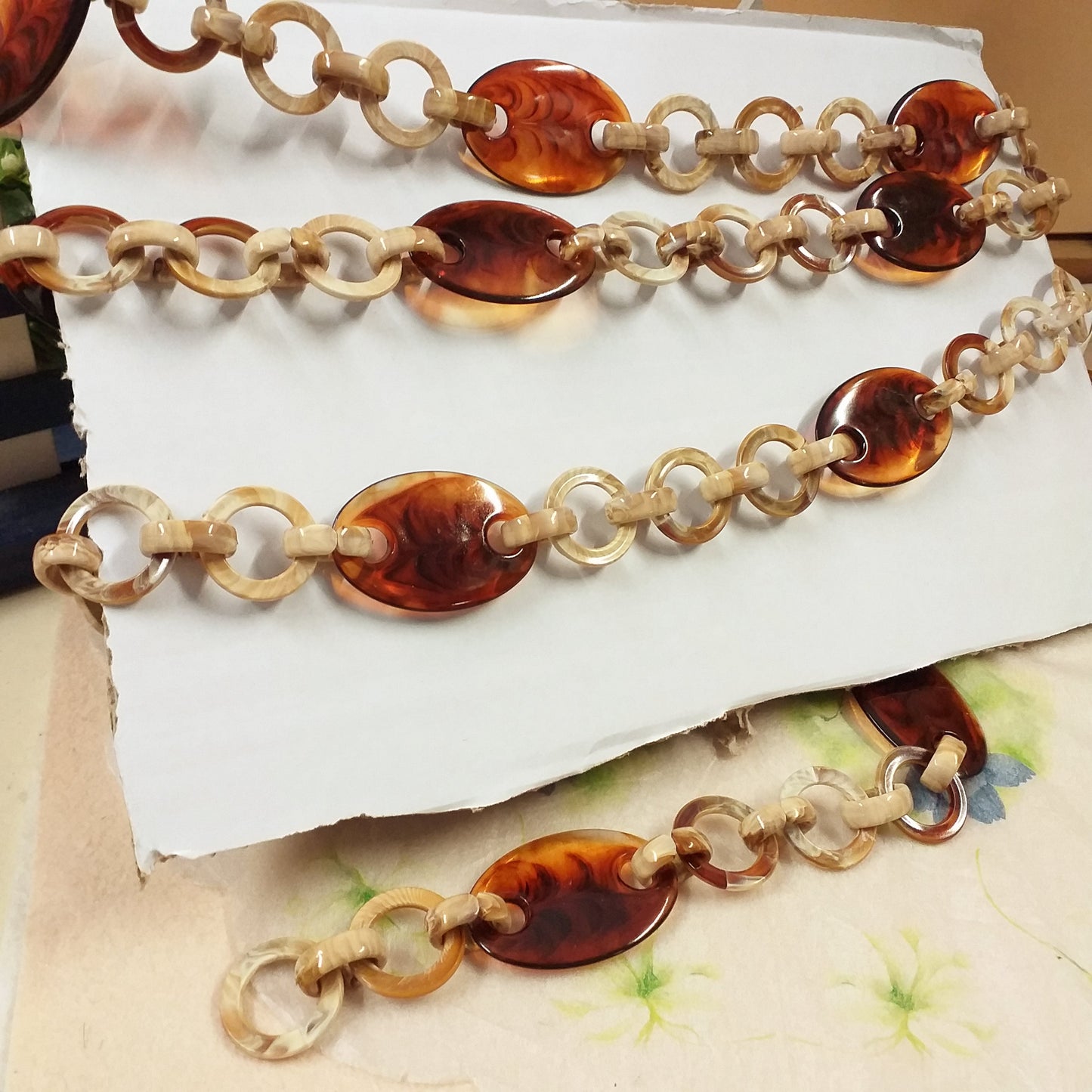 stock magline anellini ovali rotondi colore corno tartaruga catena di plastica acrilica per borse fatte a mano uncinetto artigianali accessori manici