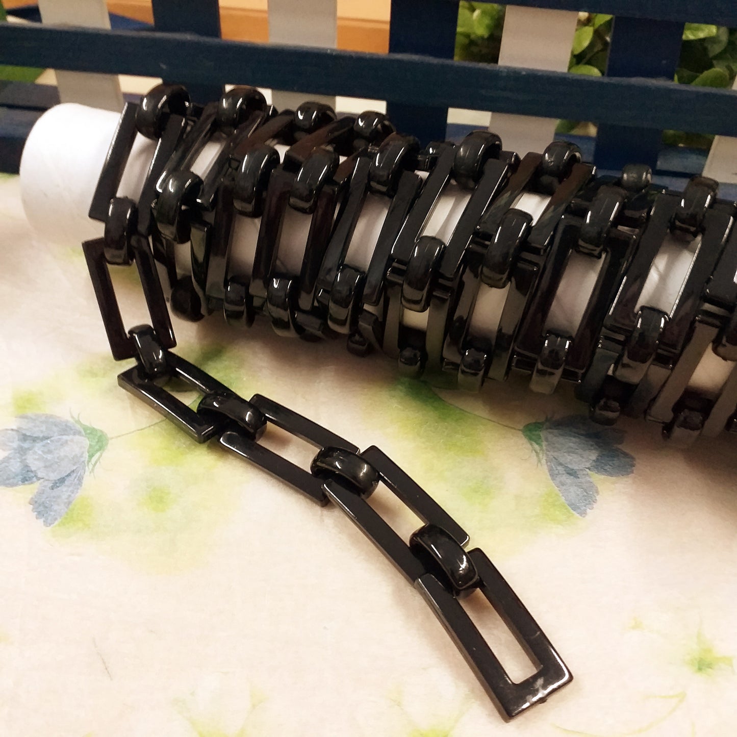 vendita stock magline rettangolari catena plastica colore nero uso fai da te manici borse uncinetto artigianali fatte a mano bijoux collane bigiotteria