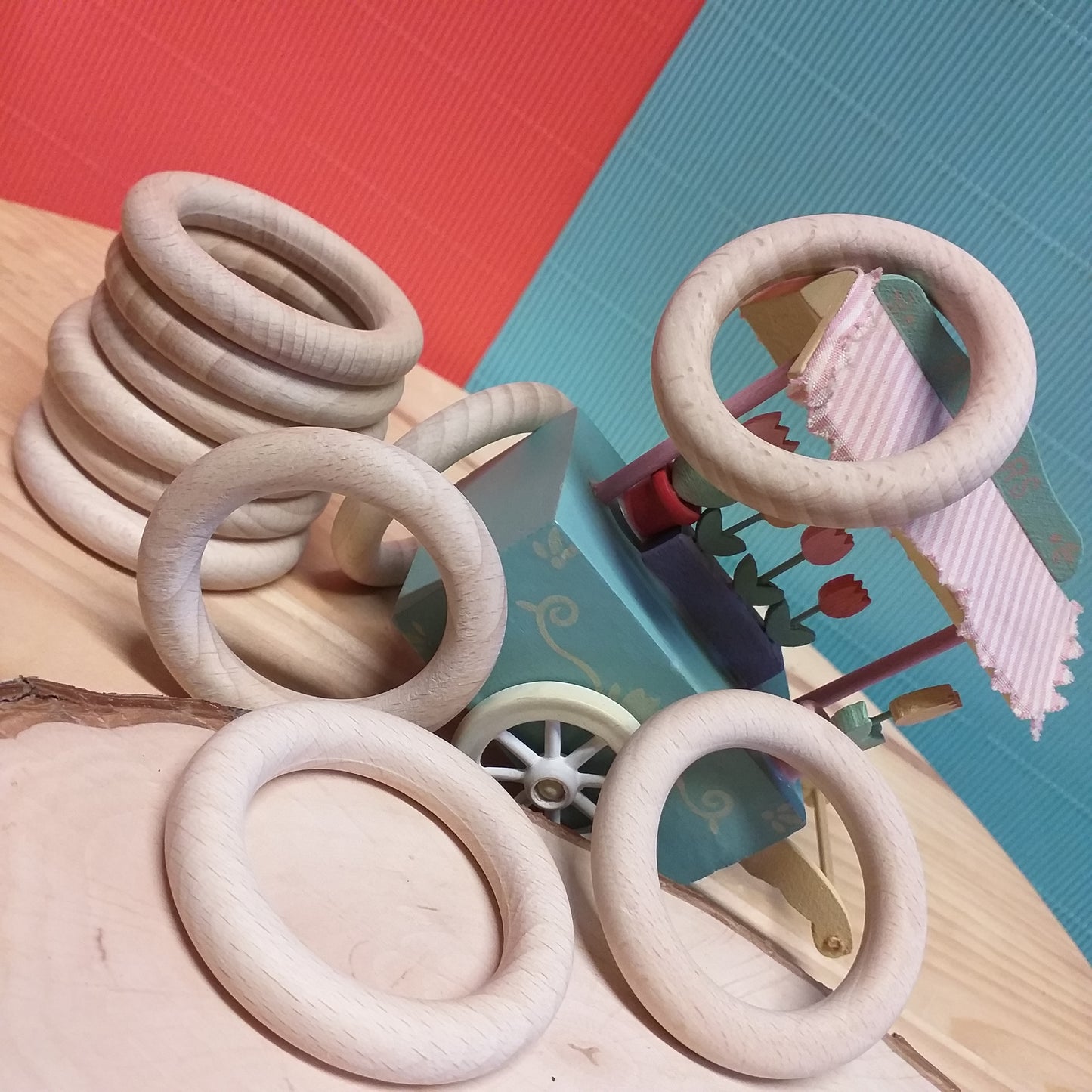 stock 10 cerchietti anellini legno 5.5 cm uso fai da te artigianato macramè uncinetto catenelle portaciuccio amigurumi corde portavasi cinture collane gioielli bijoux bigiotteria