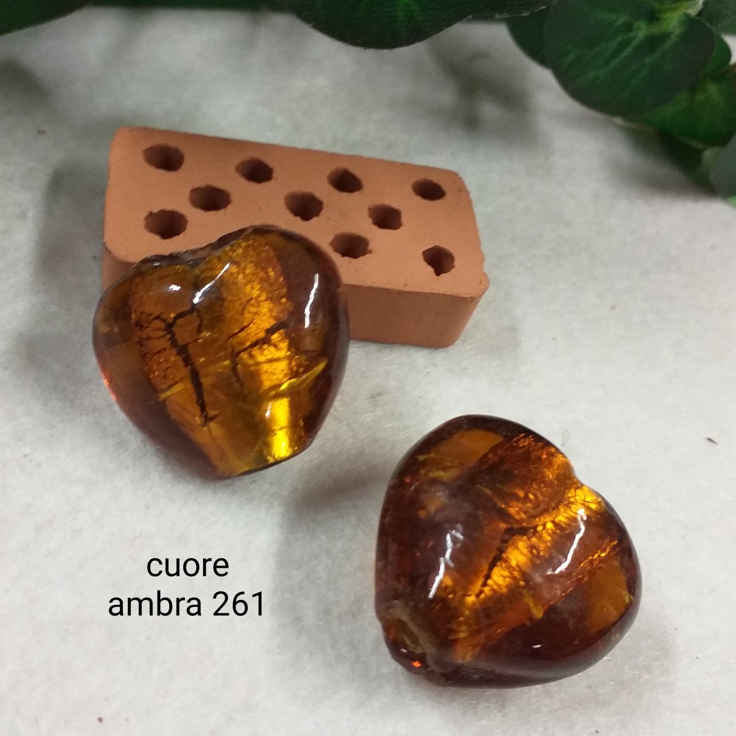 forma cuore grande ambra charms ciondoli negozio online vendita perle vetro veneziano Murano pendenti fai da te gioielli bijoux di bigiotteria perline collane orecchini