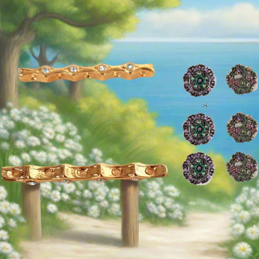 strass chiusure brillantini per collane a più fili di bigiotteria bijoux di bracciali e borse uncinetto artigianali, bottone viola rosa verde per gioielli bijoux golfini maglie cappotti borsette