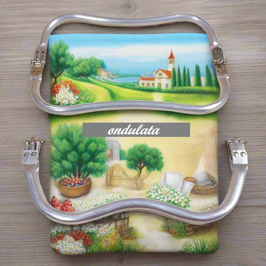 ondulata ad emme chiusura molla scatto ad arco a scomparsa clic clac per clutch bag crochet pochette borse uncinetto da cerimonia in fettuccia