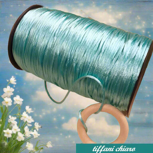 tiffani-chiaro coda di topo cordino borse uncinetto satinato sintetico cordoncino 2 mm corda di raso pochette clutch bags borsettine cerimonia idee fai da te intrecci scoubidou e bigiotteria