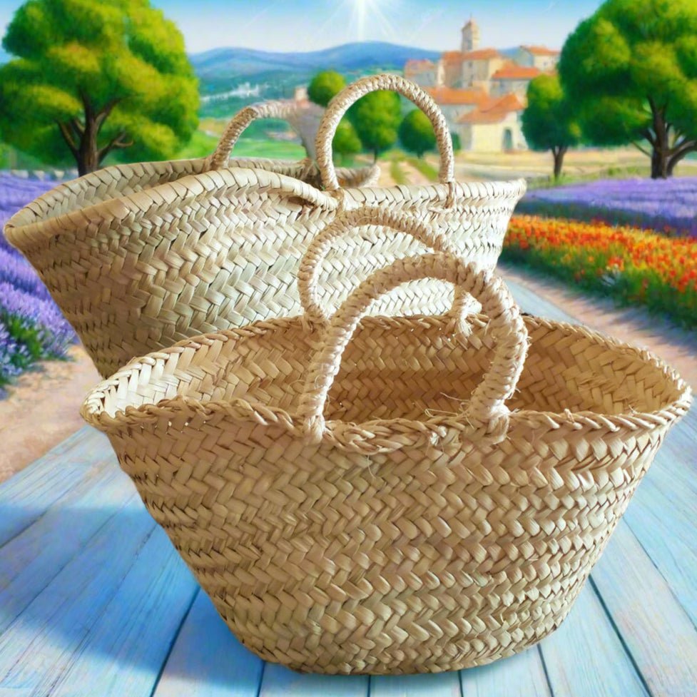 Coffa piccola e grande borsa paglia mare grezza da decorare