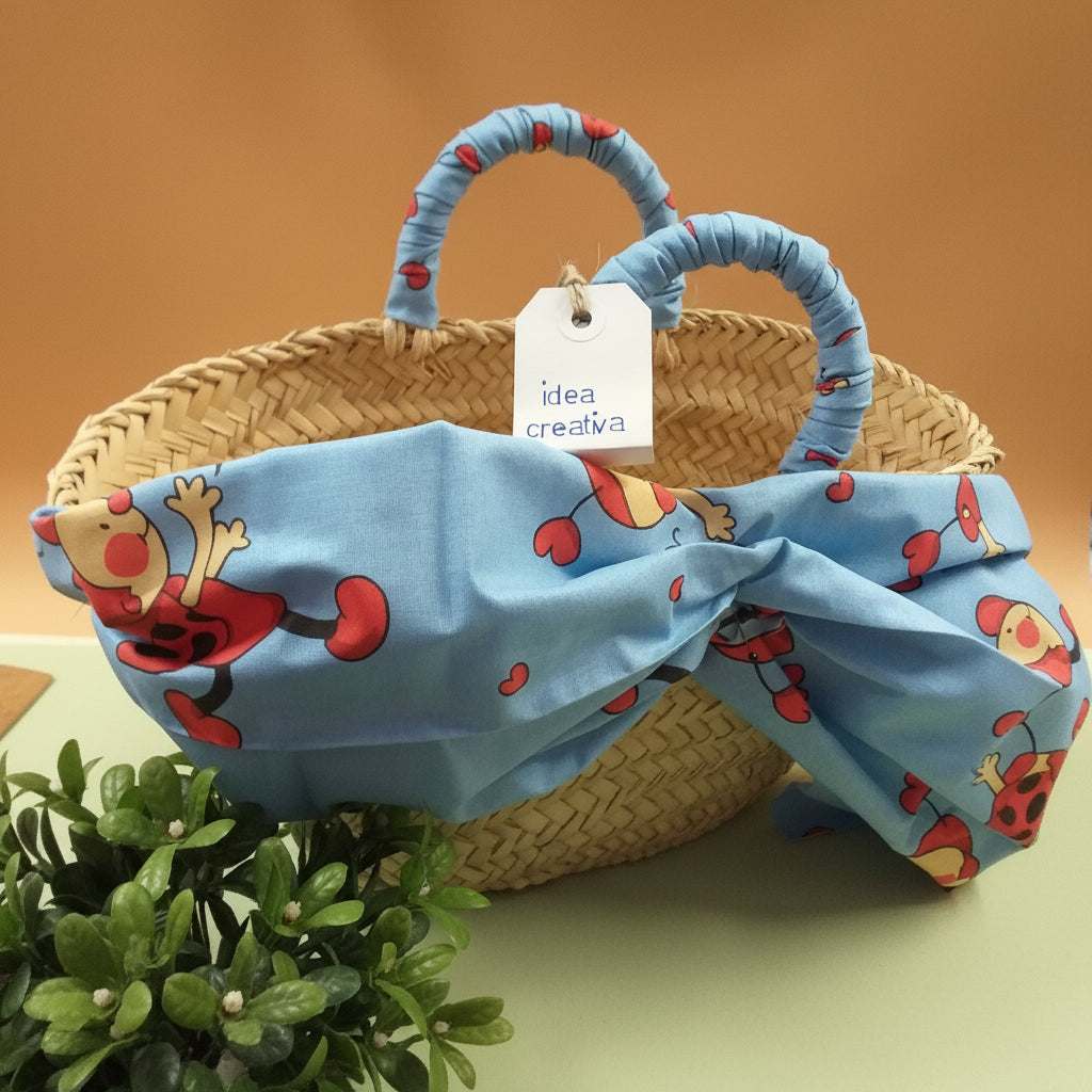 cesto coffa grezza siciliana paglia palma naturale borsa mare con manici sisal da rivestire decorare fai da te personalizzare con balza di tessuto spiritoso cotone