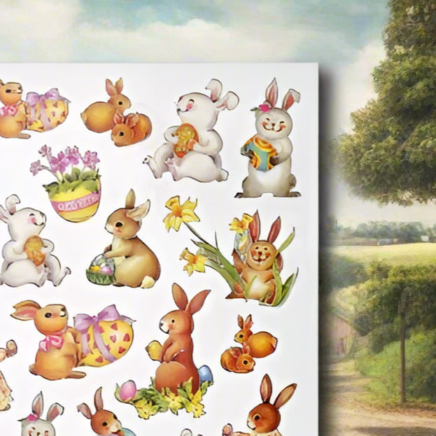 giunchiglie confezioni regalo pasquali coniglietti ovetti colorati fiori sticker autoadesivi etichette tag per decorazioni addobbi segnaposto chiudipacco confezione regalo