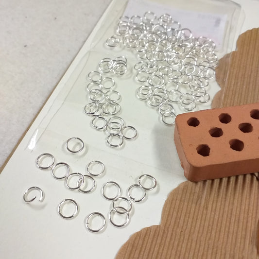 stock 144 pezzi anellini aperti filo 0.40 mm diametro 6 mm colore argento fai da te bigiotteria minuteria componenti chiusura collane bracciali orecchini portachiavi