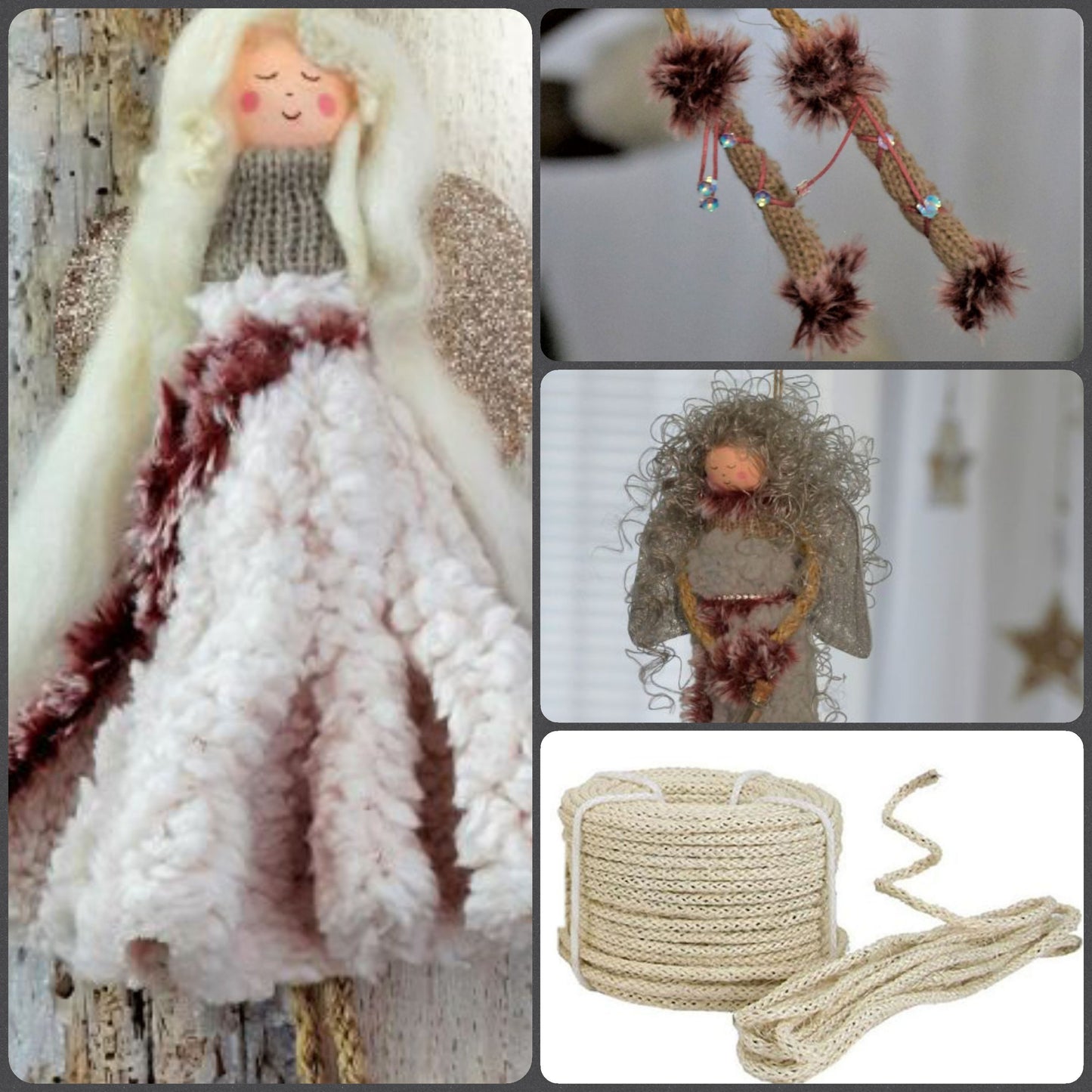 angioletti rustici angeli di spago di juta corda animata di filo di ferro modellabile tubolare da modellare per creare gnomi corpo braccia gambe bambole di pezza e stoffa