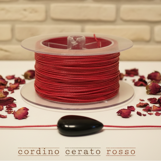 cordoncino cerato bigiotteria rosso 1 mm cordini cotone uso laccio gioielleria ciondolo accessori borse fai da te creare collane braccialetti