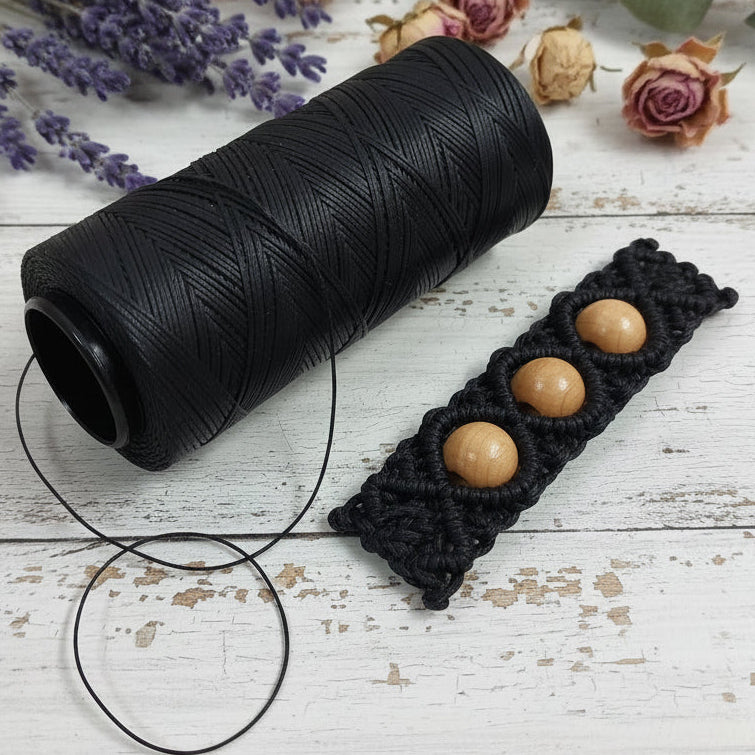 rotolo 200 metri filo sottile cerato cotone 0.80 mm cordino di cordoncino uso fai da te bijoux di bigiotteria perline collane bracciali dell'amicizia