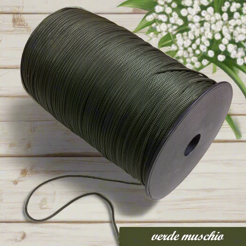 Mas verde muschio rocca 500 grammi thai sintetico cordino borse uncinetto tripolino cordoncino colori autunnali per progetti crochet clutch bags amigurumi pochette borsette da sera
