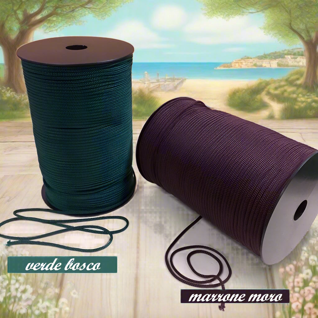 tripolino estivo verde bosco marrone moro colori cordino thai cordoncino borse uncinetto ferri maglia stafil uso pochette clutch bags cerimonia sera mare ciabatte corda sacca spiaggia cappelli bijoux