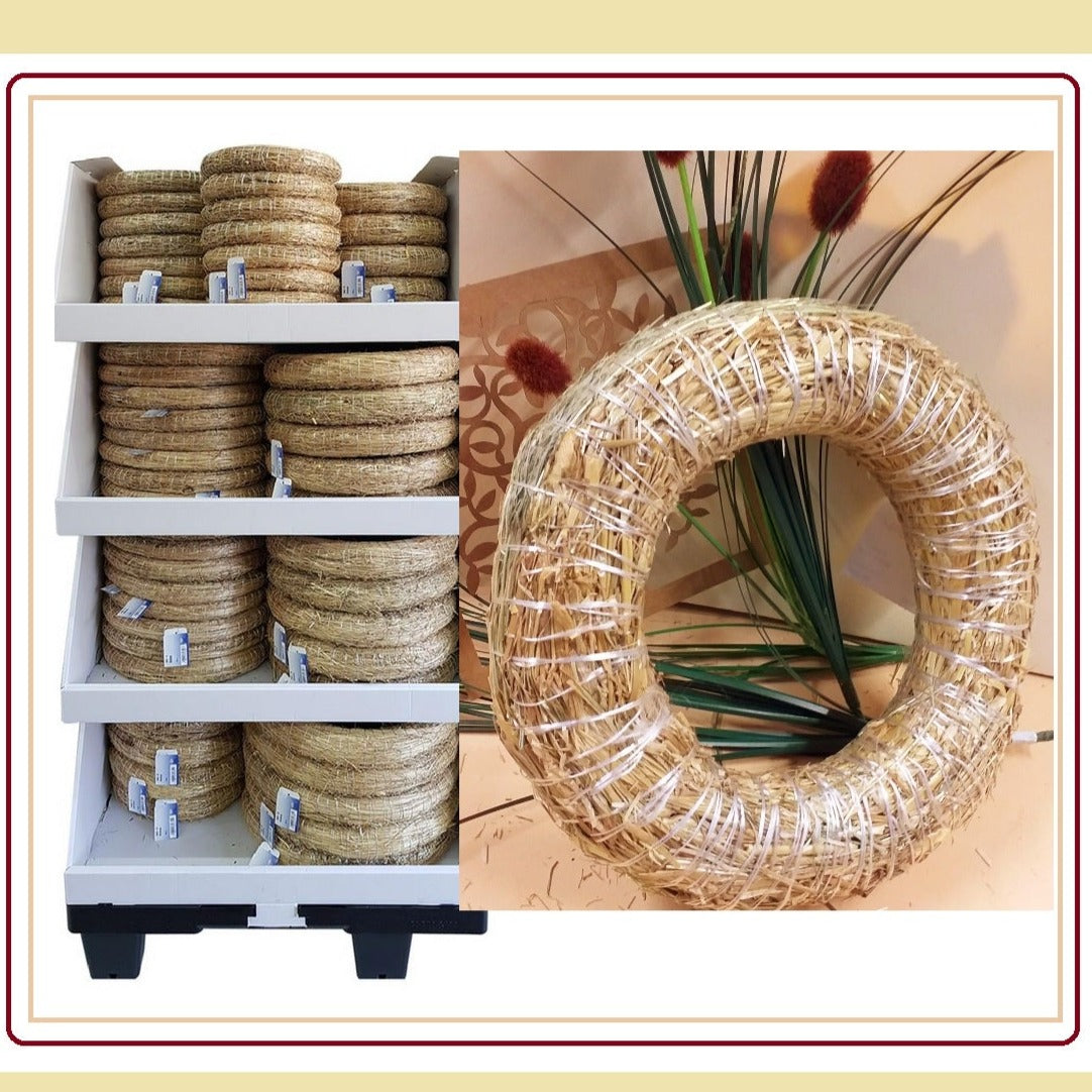 diametro 20-25-30 cm ghirlanda coroncina basi di paglia naturale cerchi anelli uso fai da te lavoretti creativi decorazioni addobbi pasquali e natalizi idea vetrina allestimento rustico country shabby Natale