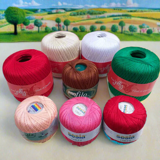filo n 8 di cotone Sesia Profilo Jolly cucirini tre stelle filato di qualità per uncinetto uso sferruzzare costumi top maglie golfini estivi