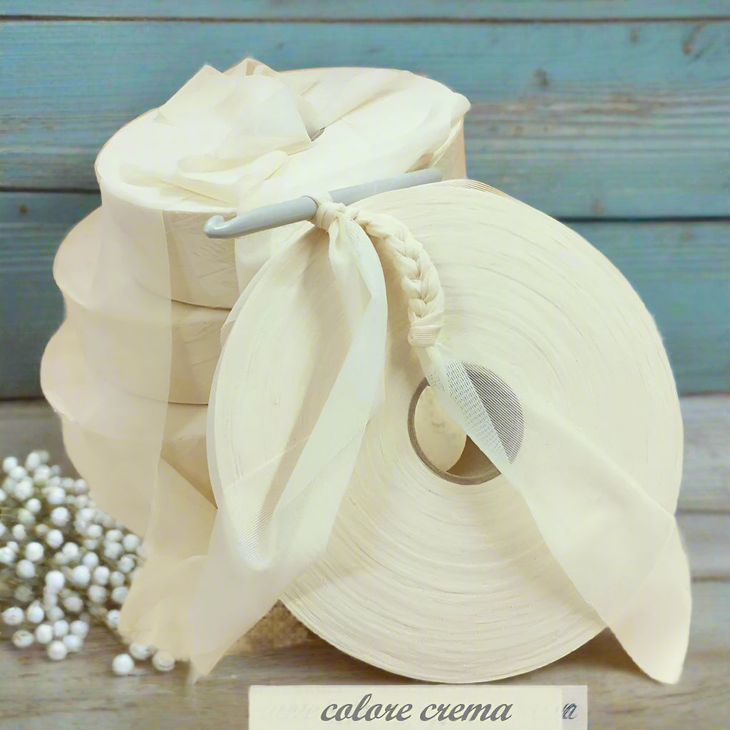 colore crema molto elastico stretch tessuto fettuccia borse uncinetto lycra piatta alta larga filato elasticizzato di tulle per cestini cuscini abbigliamento moda mare pochette clutch bags
