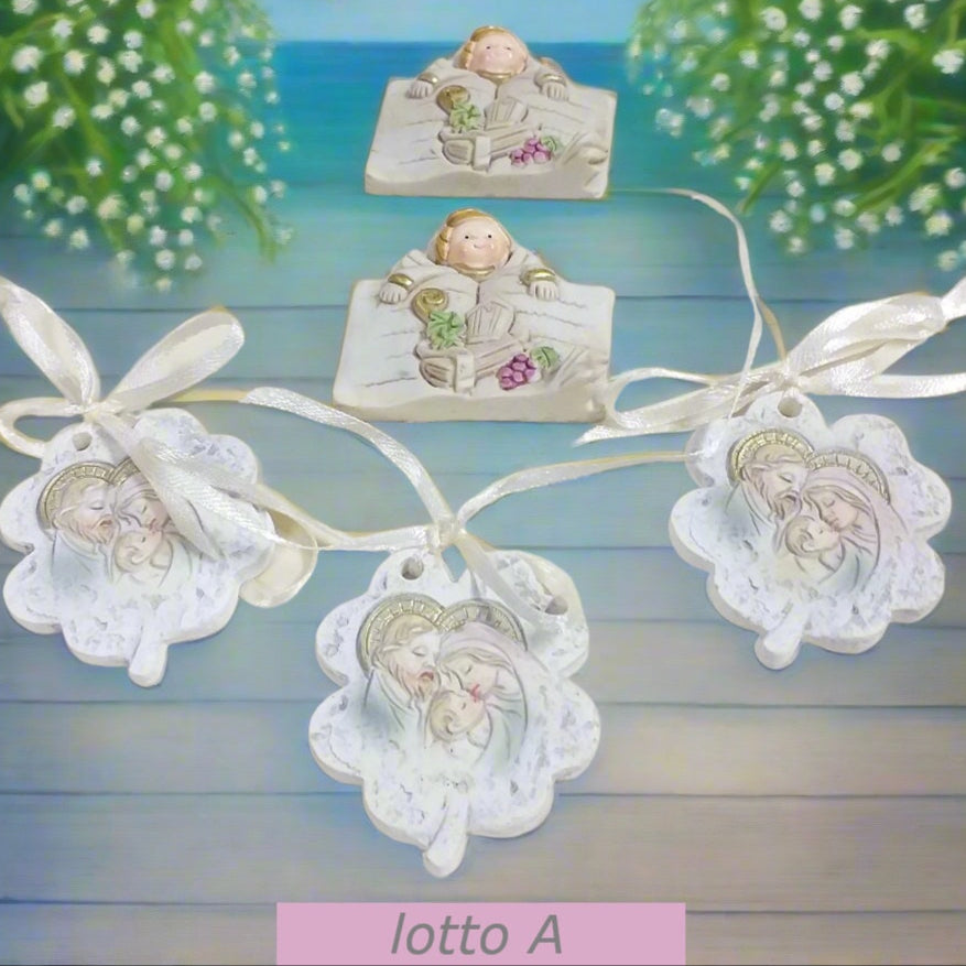 icona Mitria Sacra Famiglia uva spighe Vangelo Cresima Comunione fine serie oggetti religiosi sacri simboli stock bomboniere offerte icone Santo Giorno