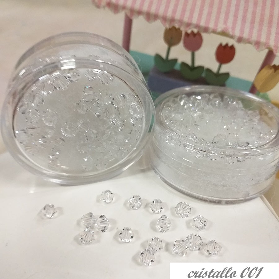 rombetti Preciosa cristallo 4 mm perline bicono uso creare lavorazione artigianale orecchini anelli gioielli bijoux di bigiotteria perle beads bicone