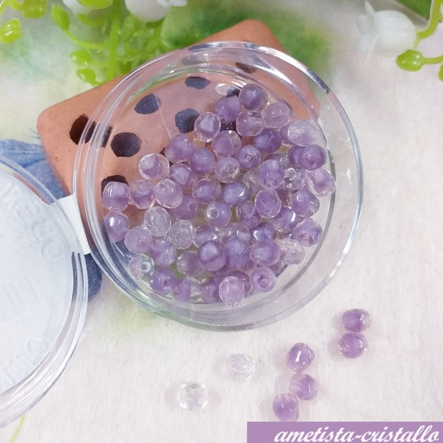 lilla ametista mezzi cristalli sfaccettati perline collane e bigiotteria offerta perle 4 mm uso intreccio tessitura animaletti orecchini bracciali dell'amicizia