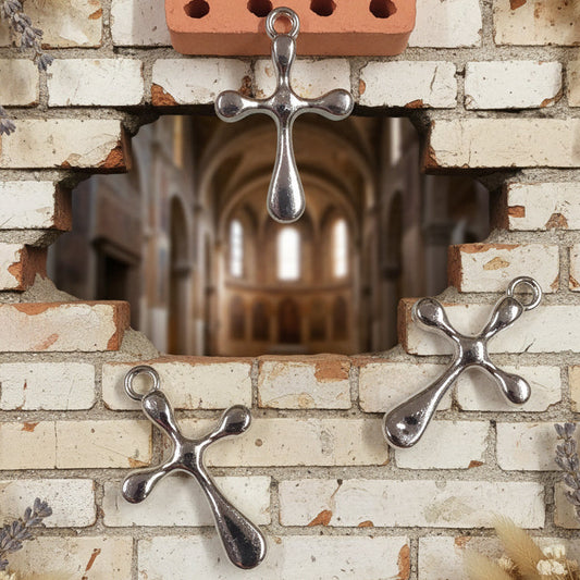 ciondolo pendente croce resina acrilica per bomboniere kit fai da te da costruire