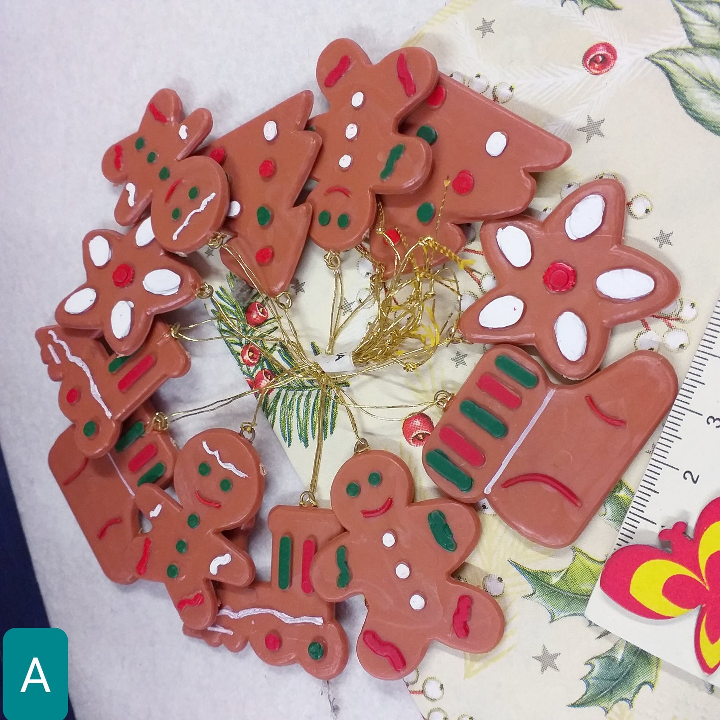 decori tipo biscotto ginger omino pan di zenzero panpepato vendita stock lotto di addobbi e decorazioni natalizie per albero Natale da appendere