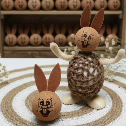 addobbi decorazioni Pasqua fai da te con faccine dipinte disegnate di coniglietti Bunny animaletti vetrina negozio shop online