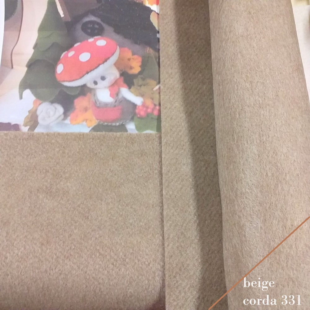 corda beige 331 bambola di pupazzo funghetta presenta feltro modellabile Renkalik stoffa tessuto termoformabile per composizioni floreali natale