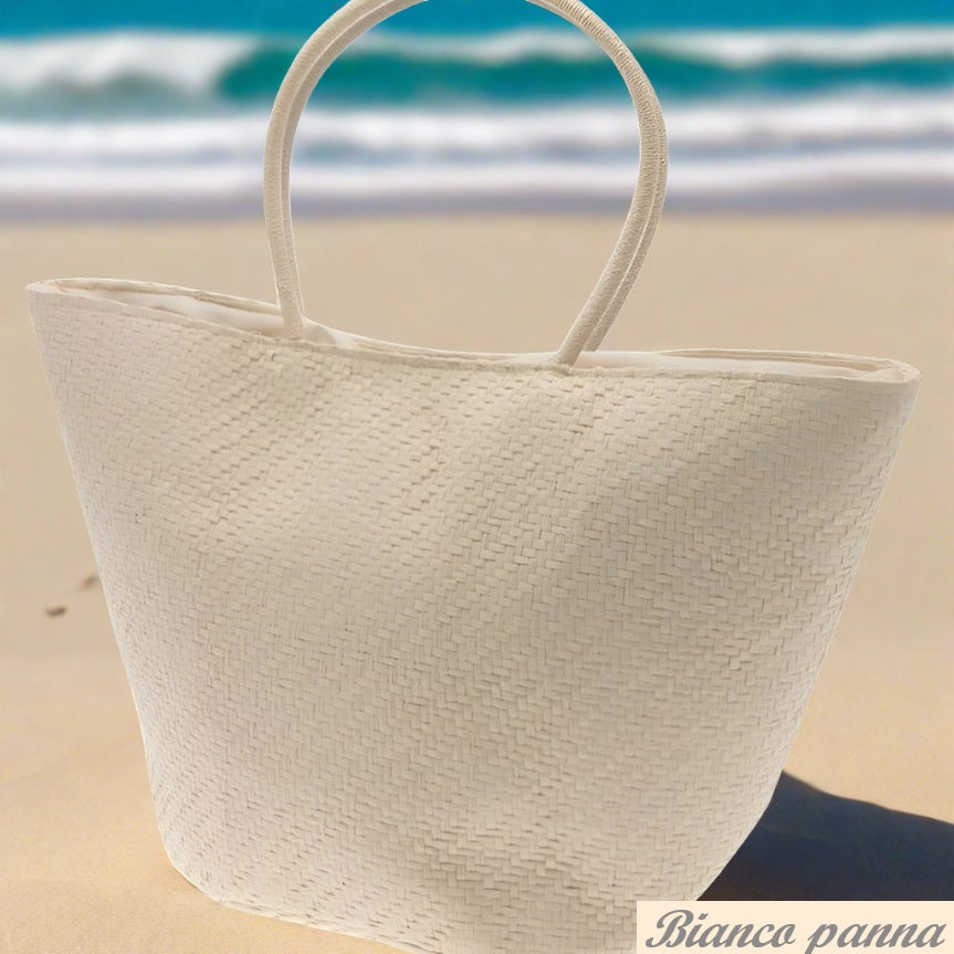Borsa di paglia, borsa da spiaggia da donna con tasca con cerniera, grande borsa a rete tote bag essenziale per le vacanze, borsa a tracolla casual estiva personalizzata, borsa per la spesa