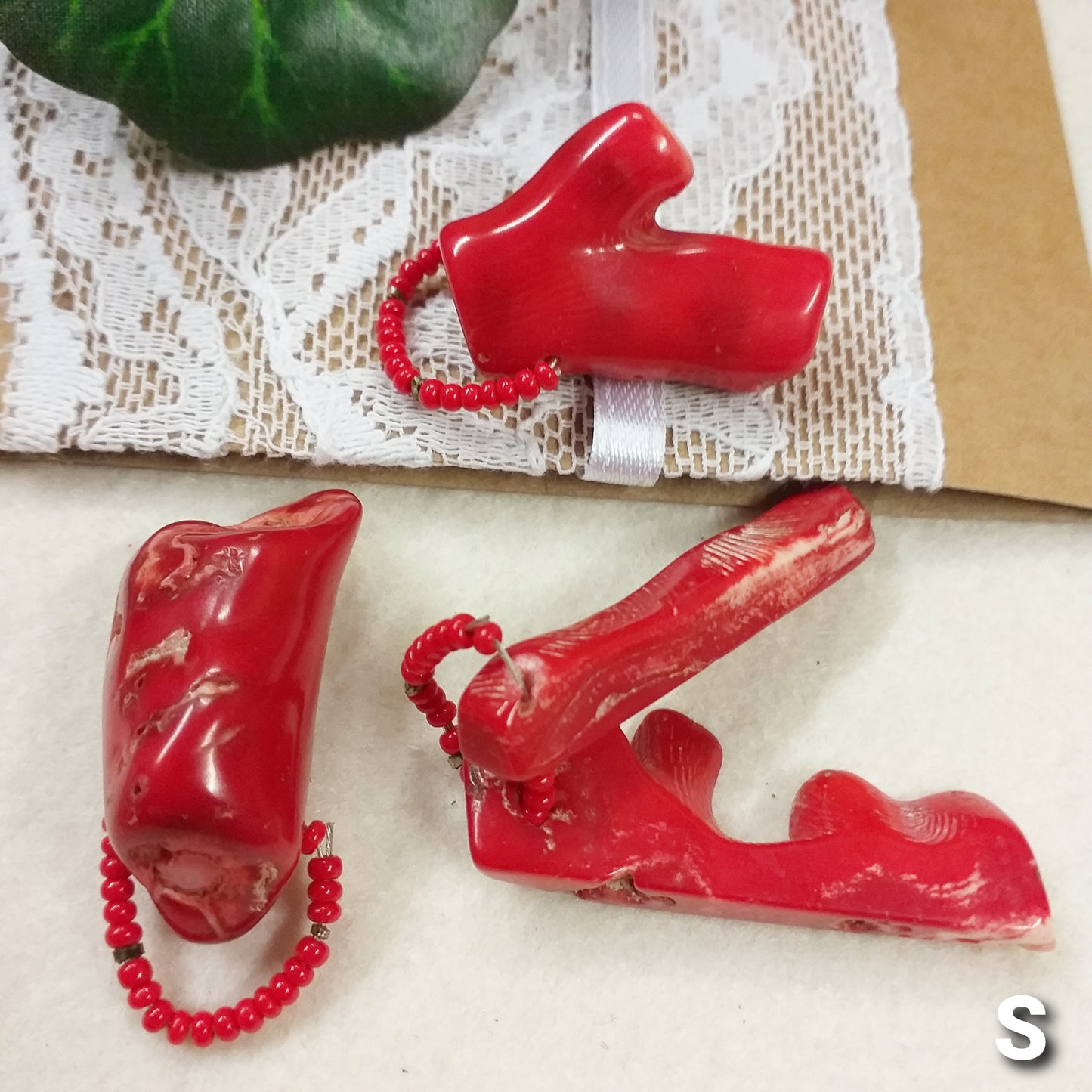 colore rosso offerta S vetro simil-corallo pendenti conteria per ciondoli pietre dure e semipreziose per collane con cordini componenti grandi perle bigiotteria bijoux
