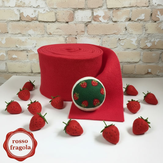 rosso Natale nastro di feltro lana cotta panno da infeltrire per decorazioni addobbi natalizi rivestire sagome palline polistirolo fragole
