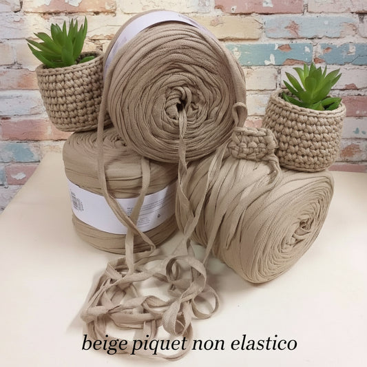 colore beige piquet non elastico cotone per cestini uncinetto portavasi portapiante