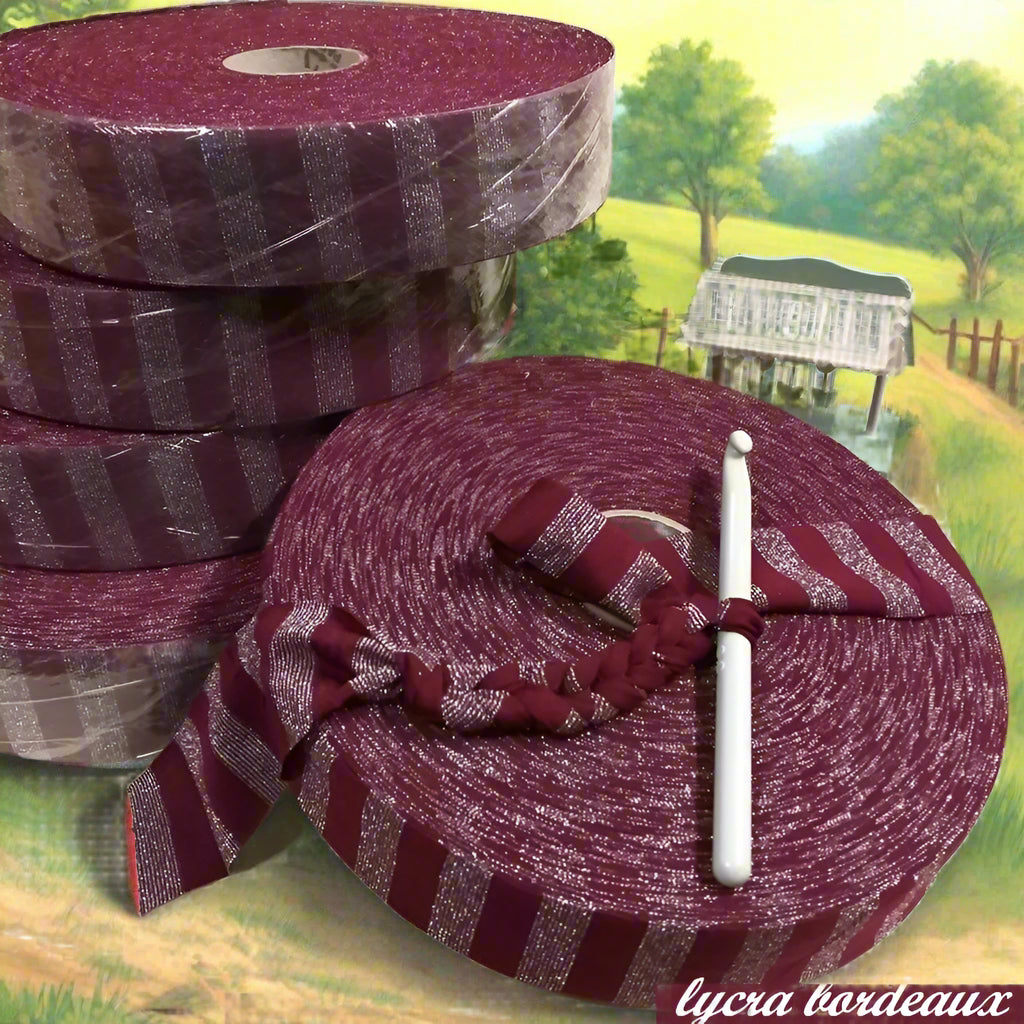 lustrini lycra bordò brillantinata vetrina feste cerimonia lurex lamè fettuccia elasticizzata glitterata per uncinetto borse cestini confezioni packaging regalo
