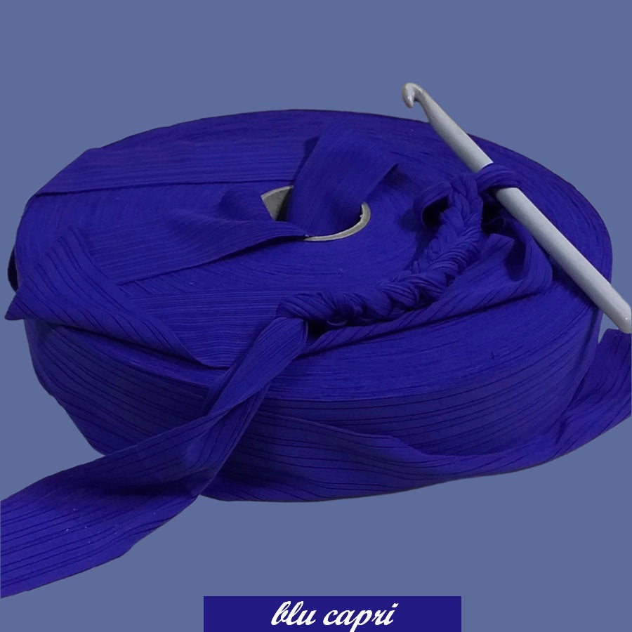 blu capri lycra-soft pizza fettuccia borse uncinetto morbida sottile uso crochet bags clutch pochette sacca mare estive abbigliamento moda bustine spiaggia piscina